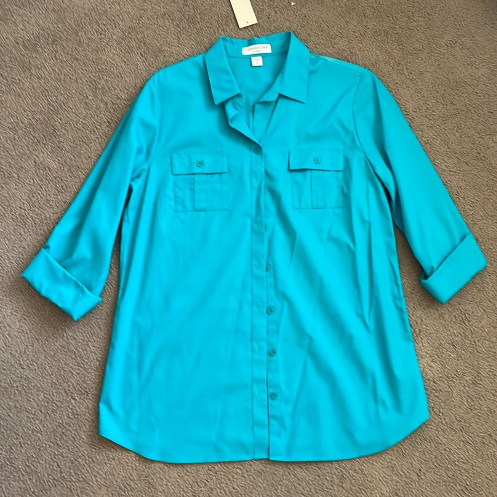 Cold water creek no iron shirt size L/14 NWT